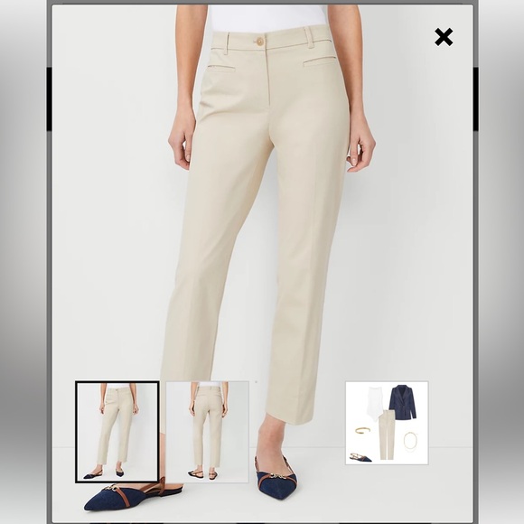 Ann Taylor Curvy Fit Petite khaki ankle pants high rise size 2p - Picture 1 of 3